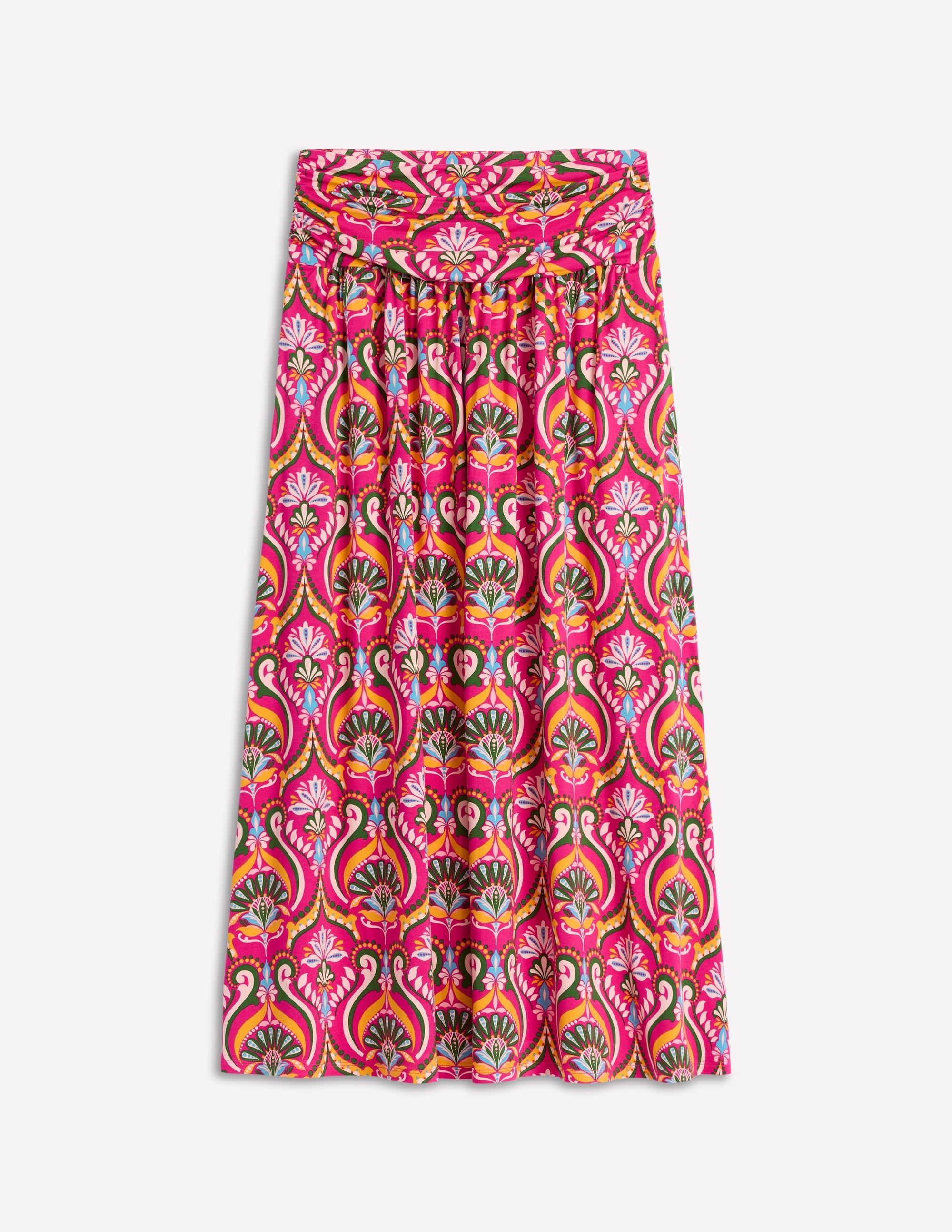Rosaline Jersey Skirt-Pink Peony, Ornamental Floral - Image 5