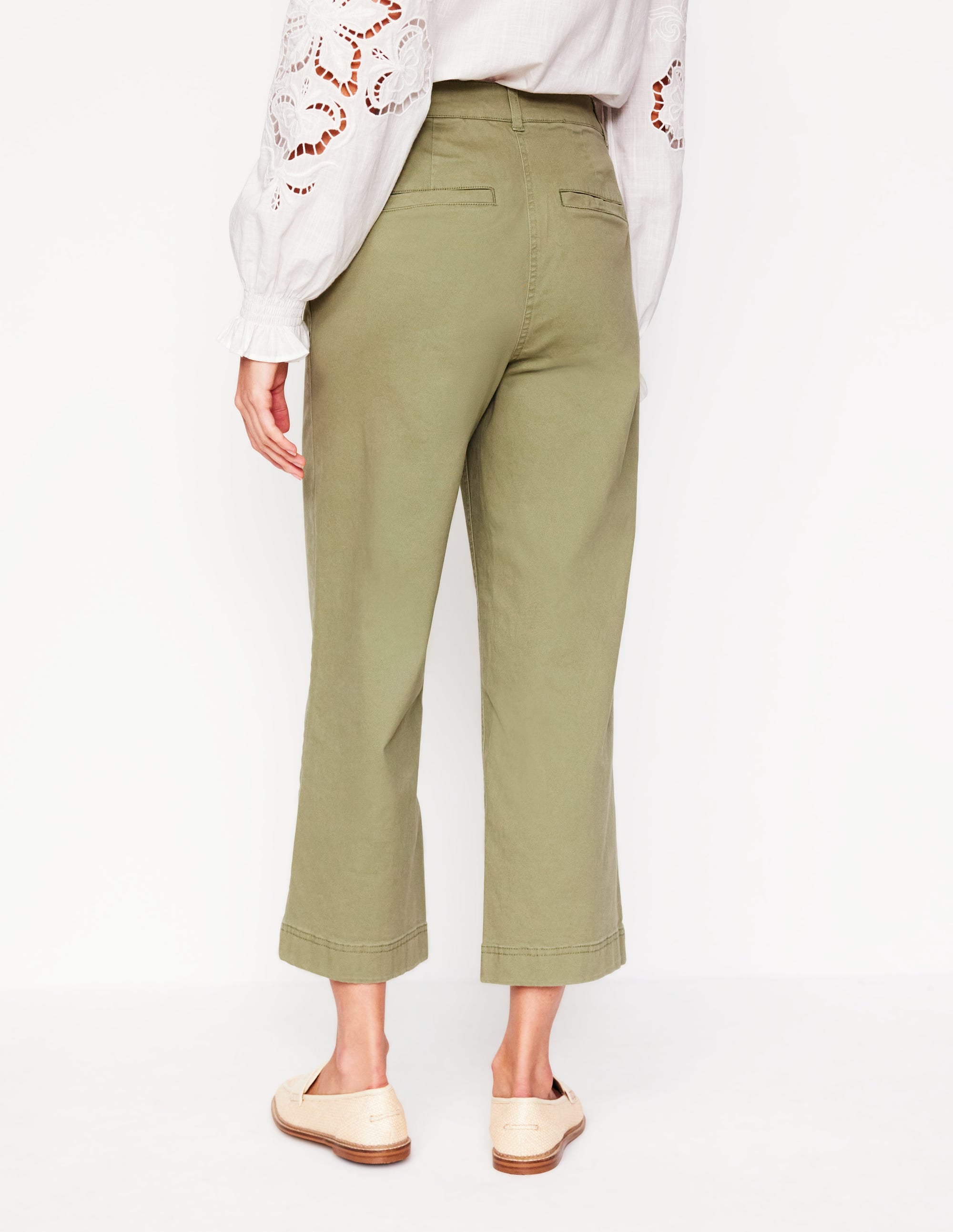 Patch Pocket Crop Chino Pants-Larch Green - Image 3