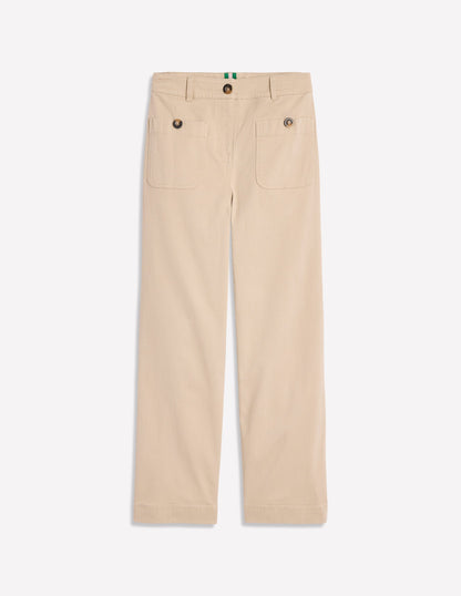 Patch Pocket Chino Trousers-Oatmeal