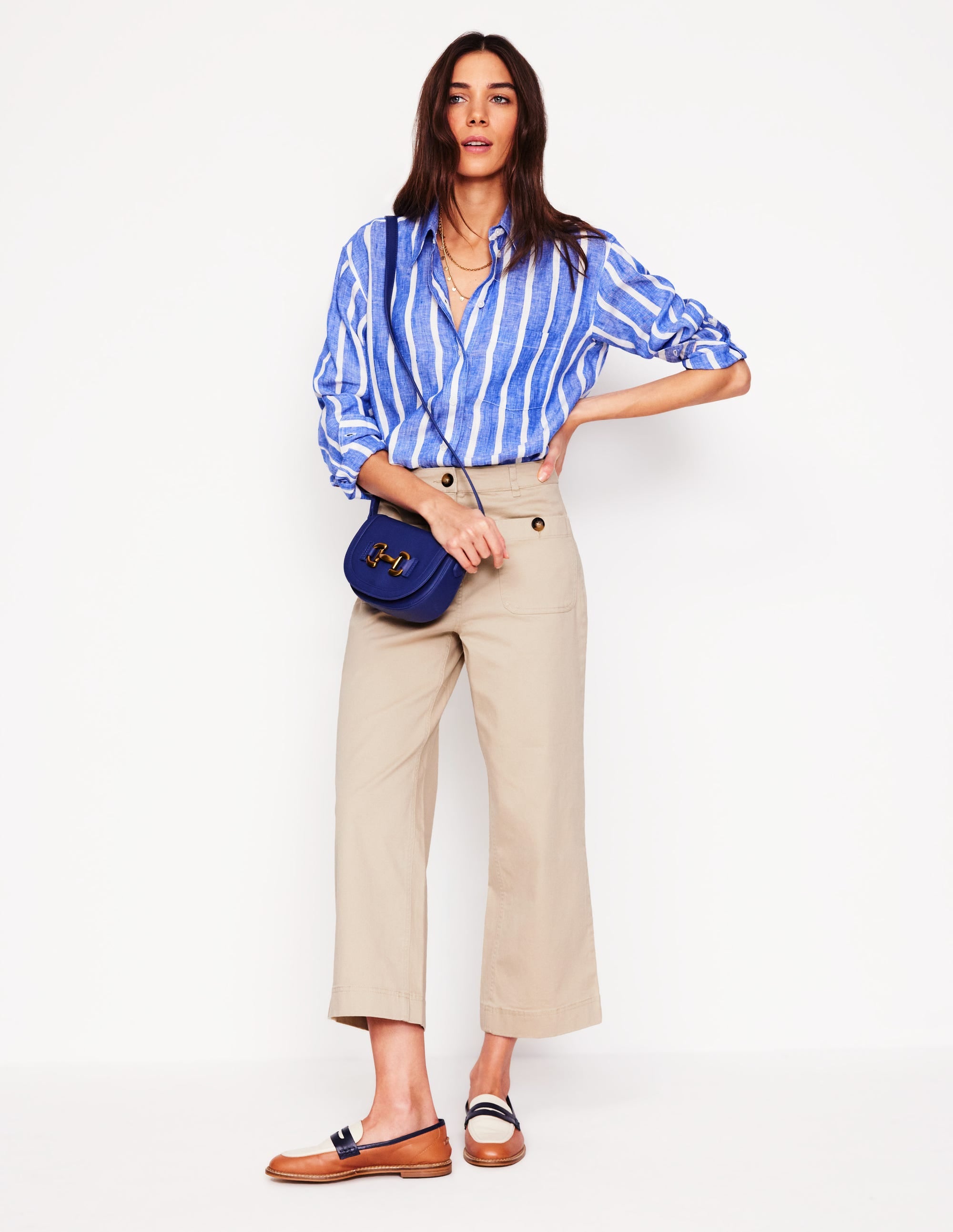 Patch Pocket Crop Chino Pants-Oatmeal - Image 1