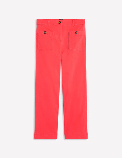 Patch Pocket Chino Trousers-Jam Red