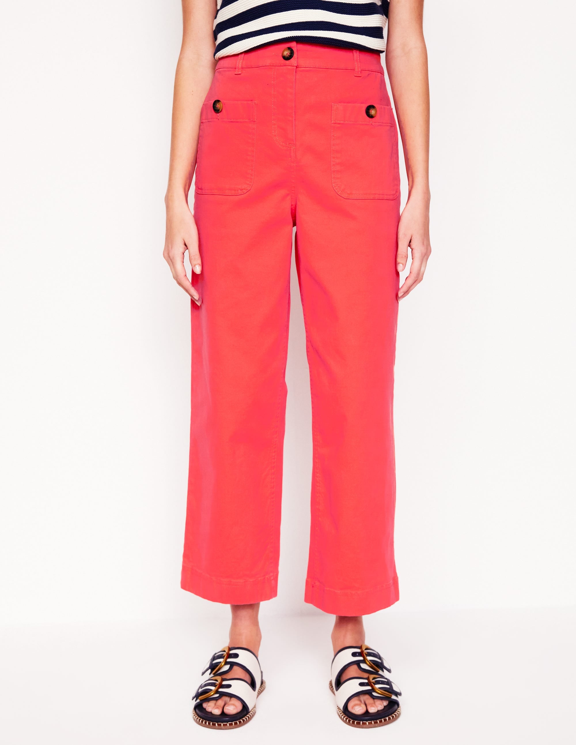 Patch Pocket Crop Chino Pants-Jam Red - Image 4