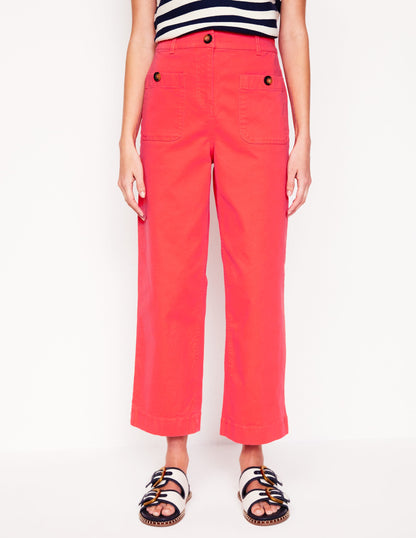 Patch Pocket Chino Trousers-Jam Red