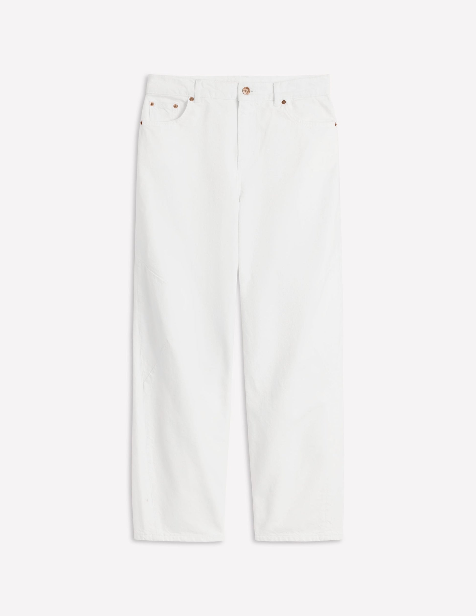 Barrel Leg Jeans-White-7