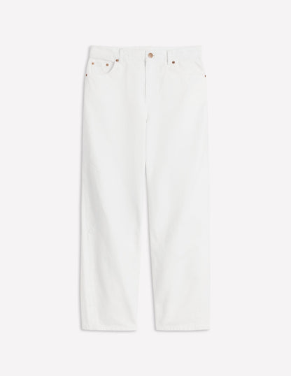 Barrel Leg Jeans-White-7