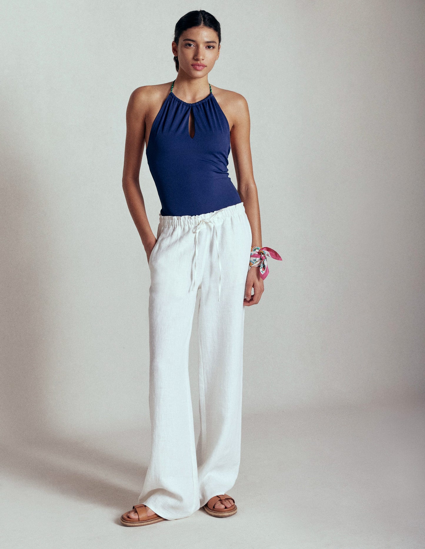 Islington Linen Pants-White
