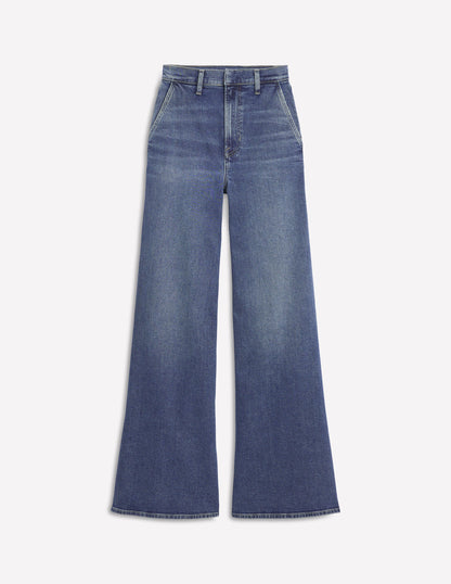 High Rise Clean Wide Jeans-Mid Vintage-10
