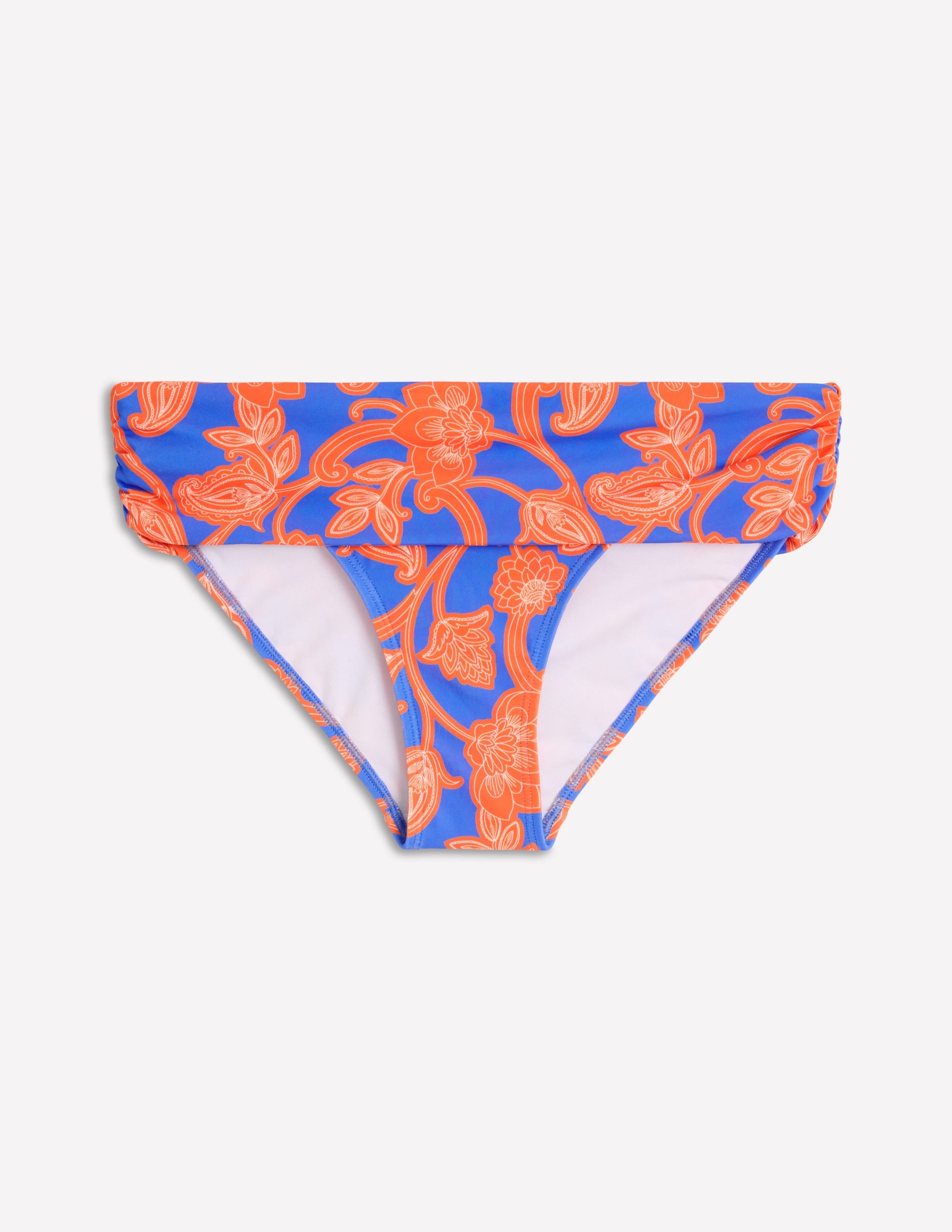Classic Fold Bikini Bottoms-Jaffa Orange, Paisley Whirl - Image 8