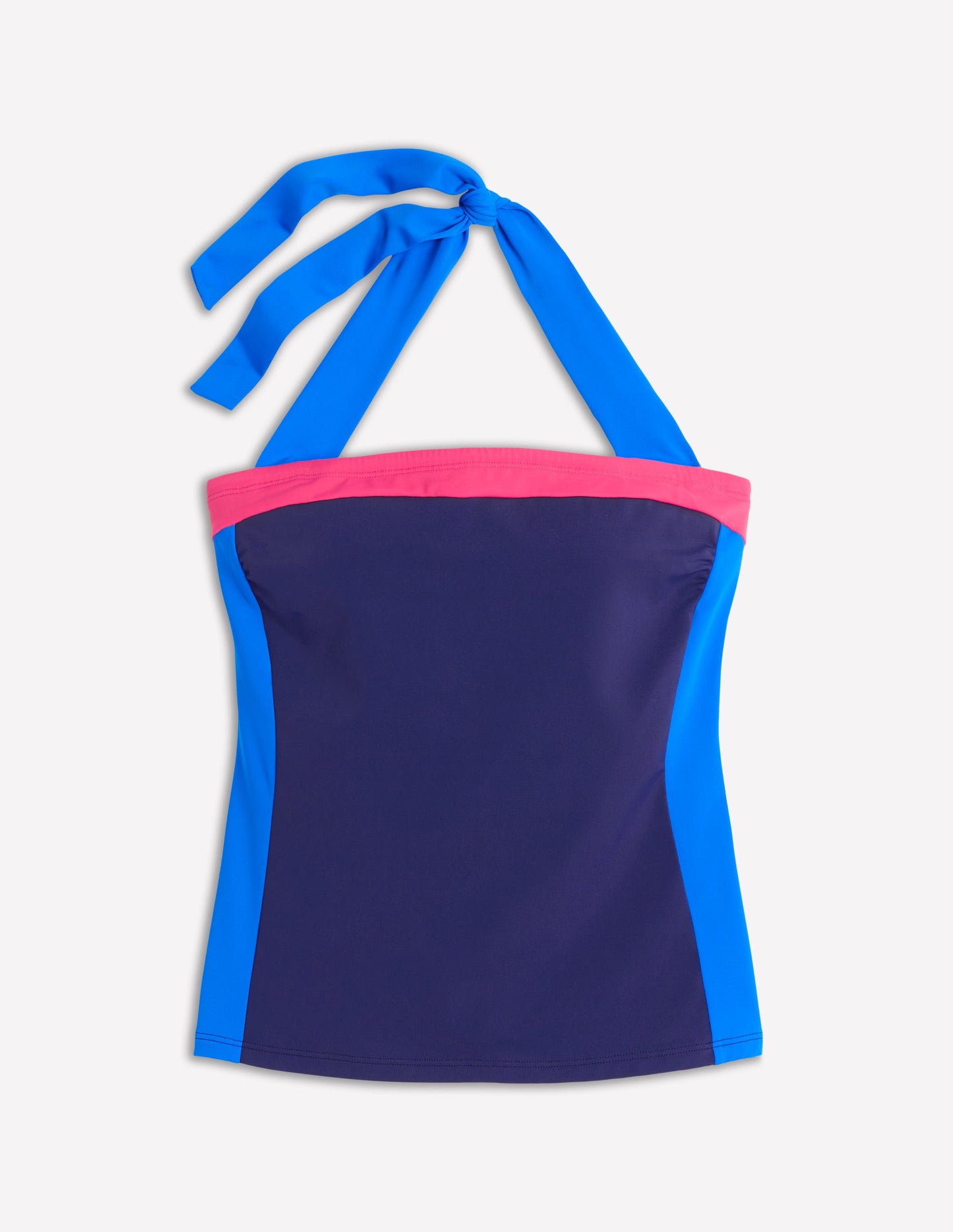 Santorini Tankini Top-Navy/ Coral Punch Pink/ Blue