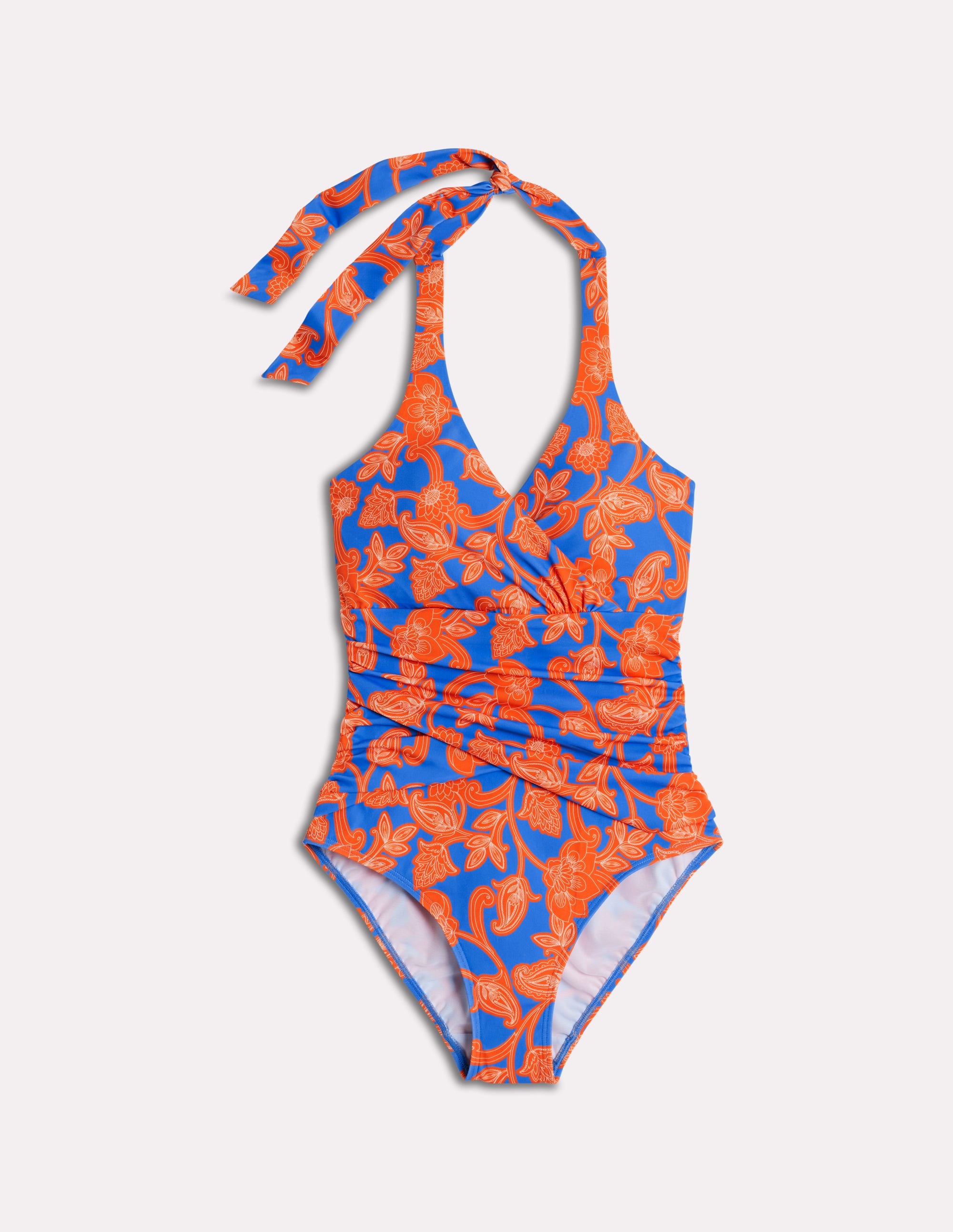 Levanzo Halter Swimsuit-Jaffa Orange, Paisley Whirl - Image 8