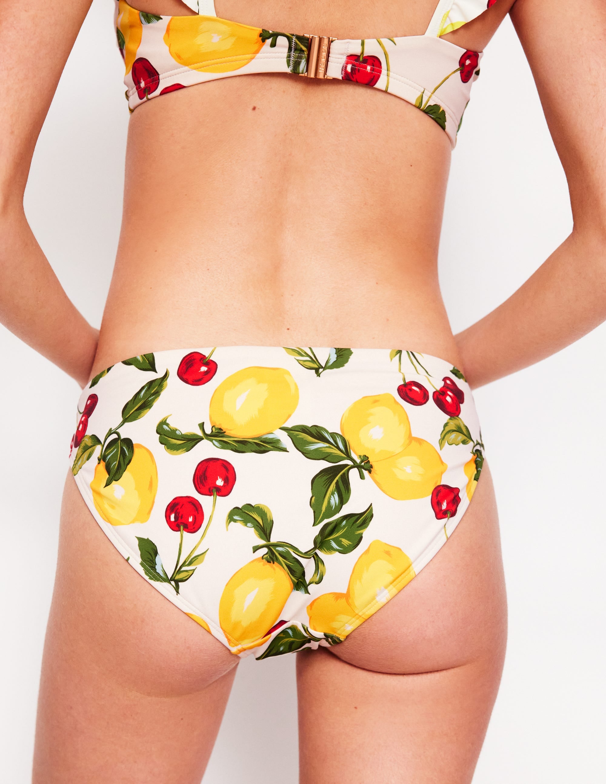 Classic Bikini Bottoms-Ivory, Cherries and Lemons - Image 3