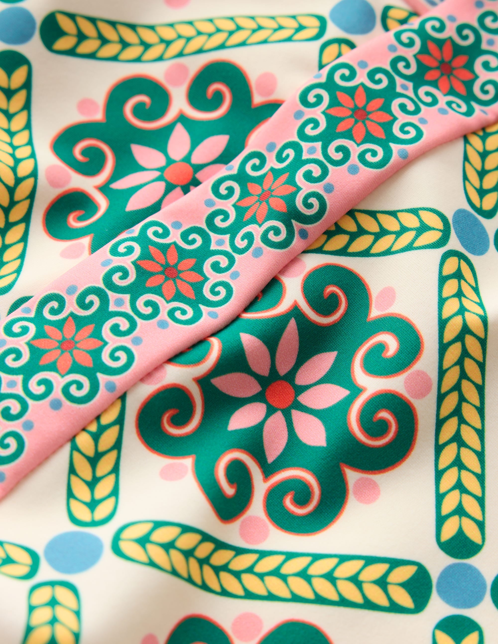 Lefkada Square Neck Swimsuit-Rich Emerald, Baroque Tile - Image 6