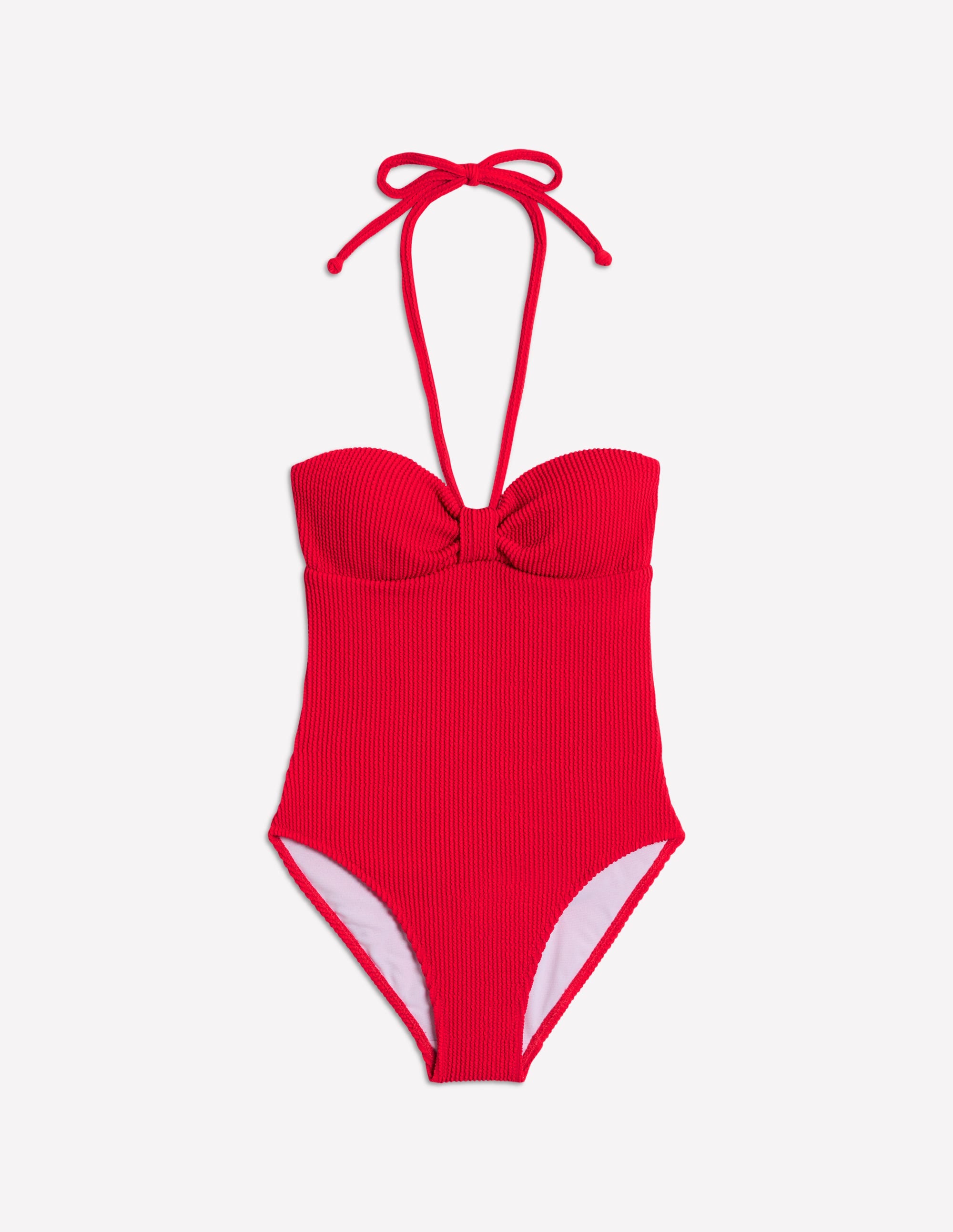 Crinkle Texture Swimsuit-Tulip Red - Image 9