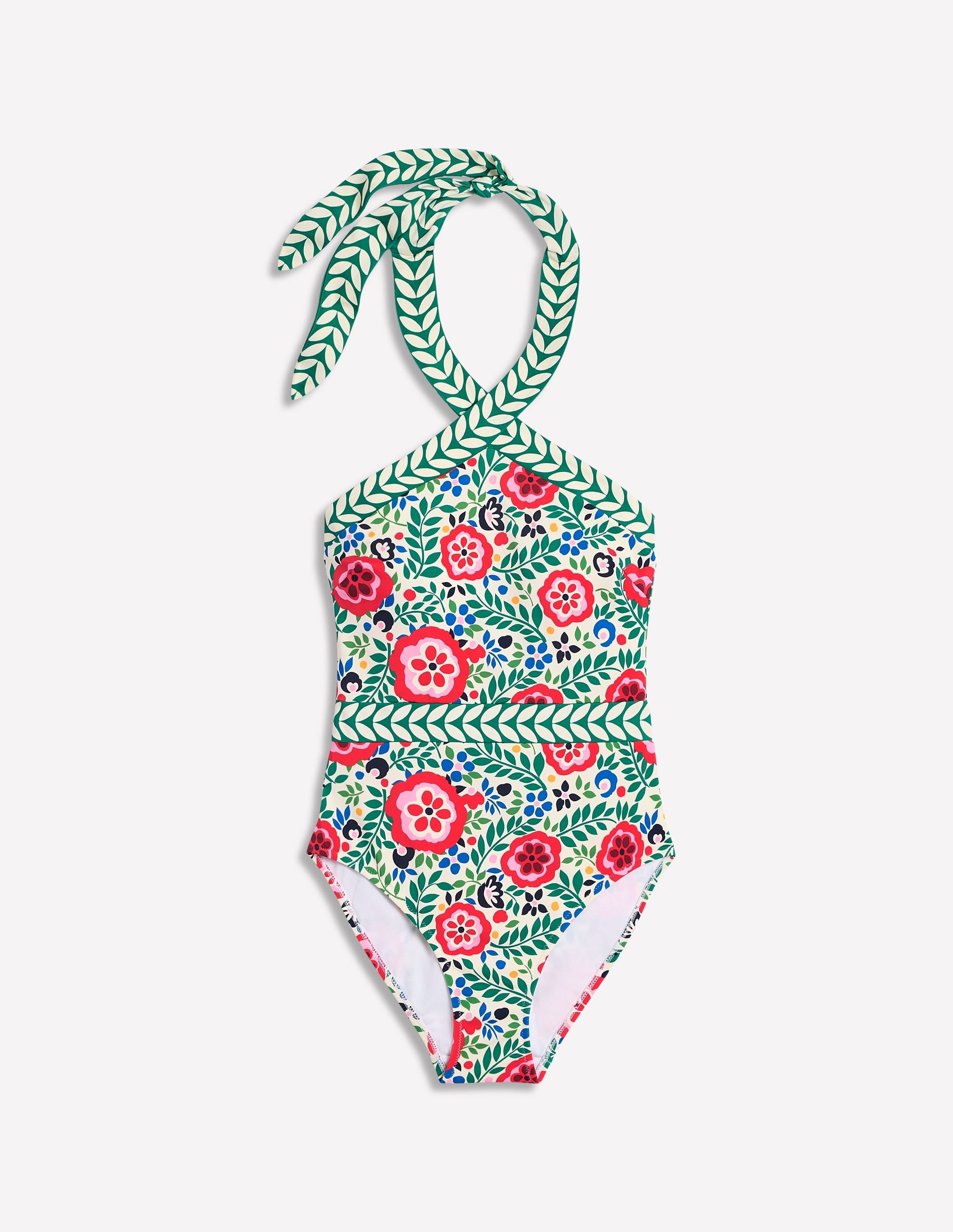 Cross Front Swimsuit-Multi, Foliage Scatter - Image 6