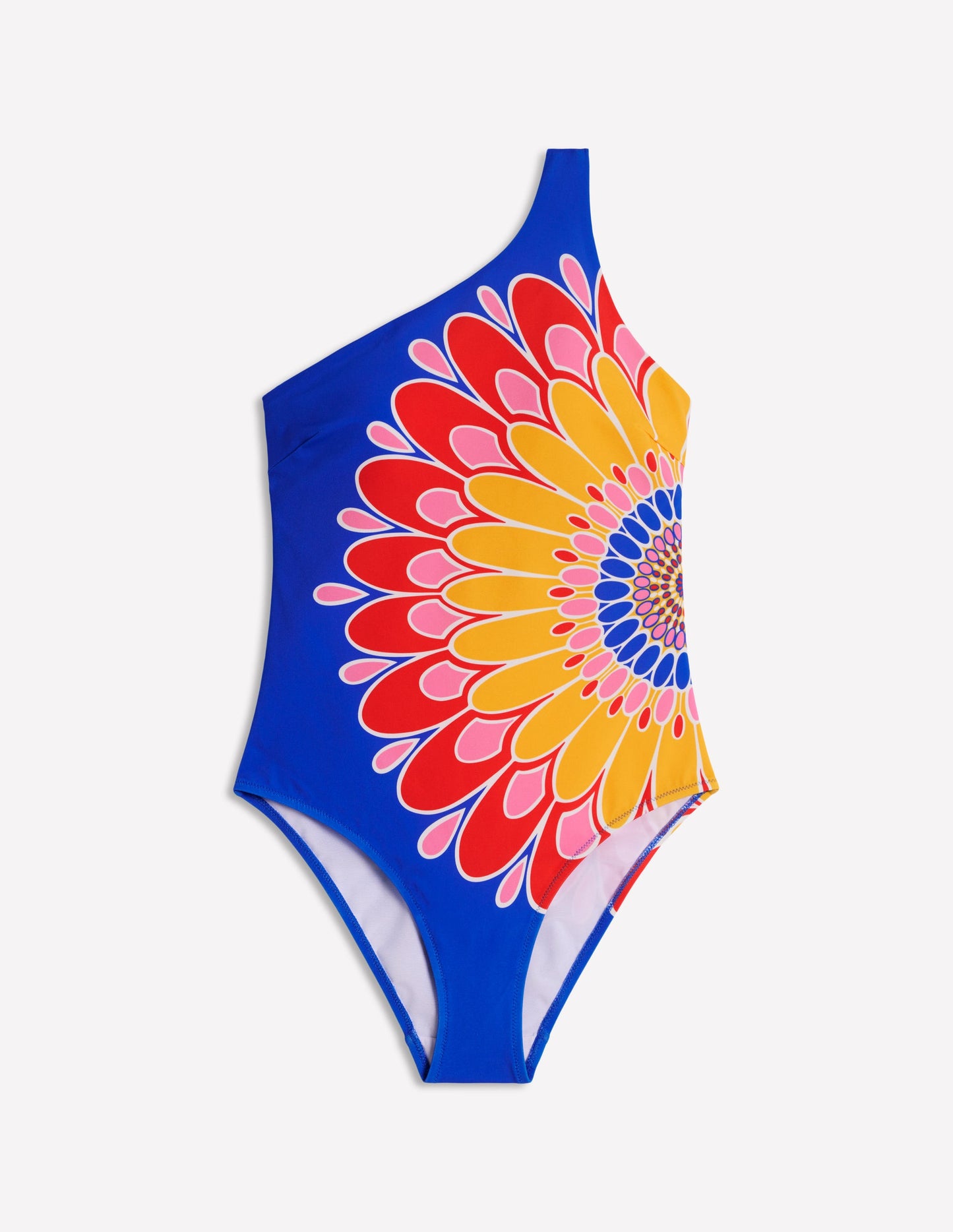 One Shoulder Swimsuit-Blue, Artisan Petal