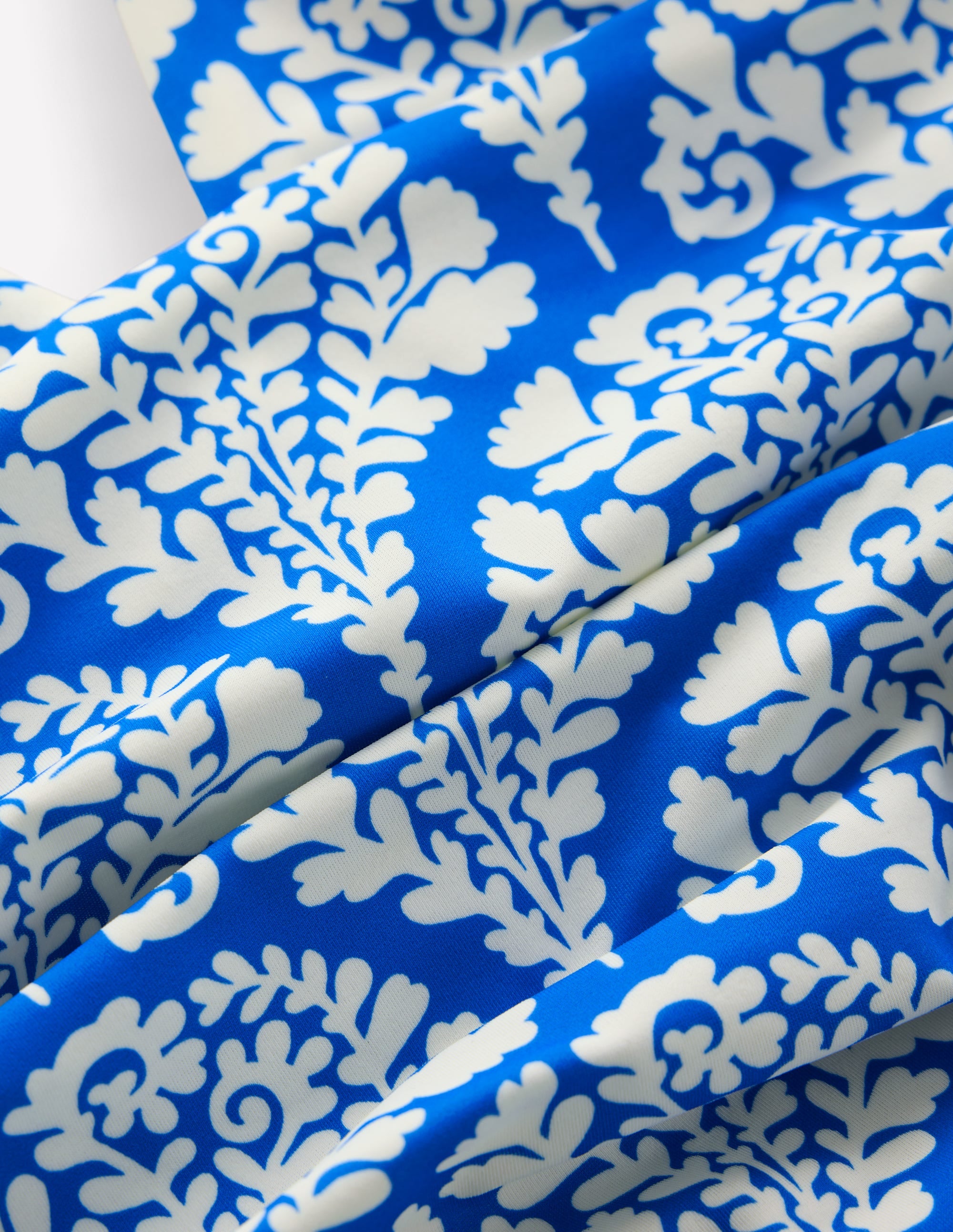 Mykonos Deep V Swimsuit-Cerulean Blue, Blossomy - Image 8