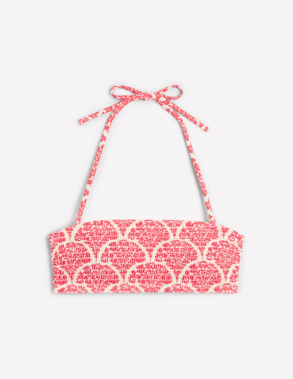 Milos Smocked Bikini Top-Jam Red, Blossomy - Image 8