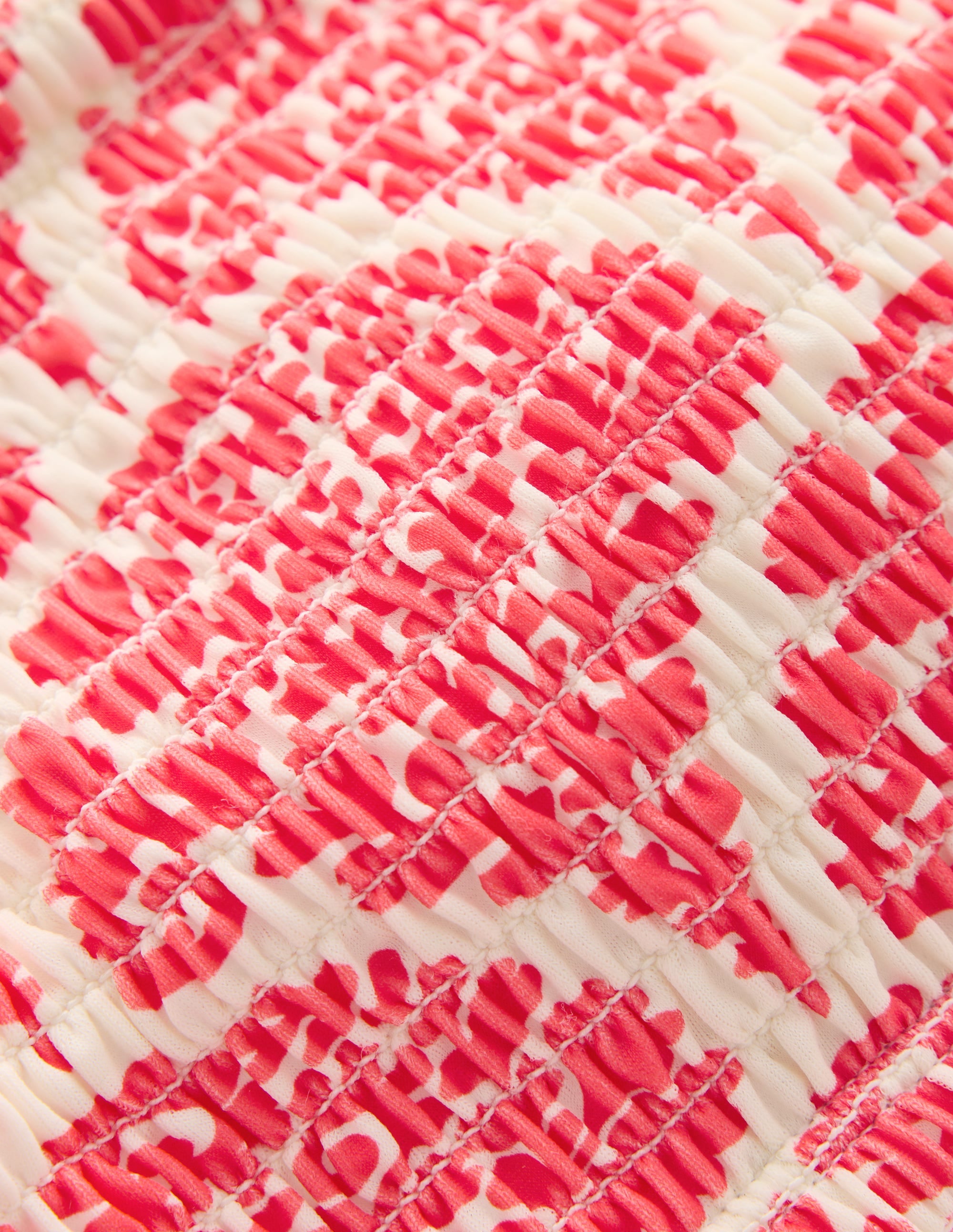 Milos Smocked Bikini Top-Jam Red, Blossomy - Image 9