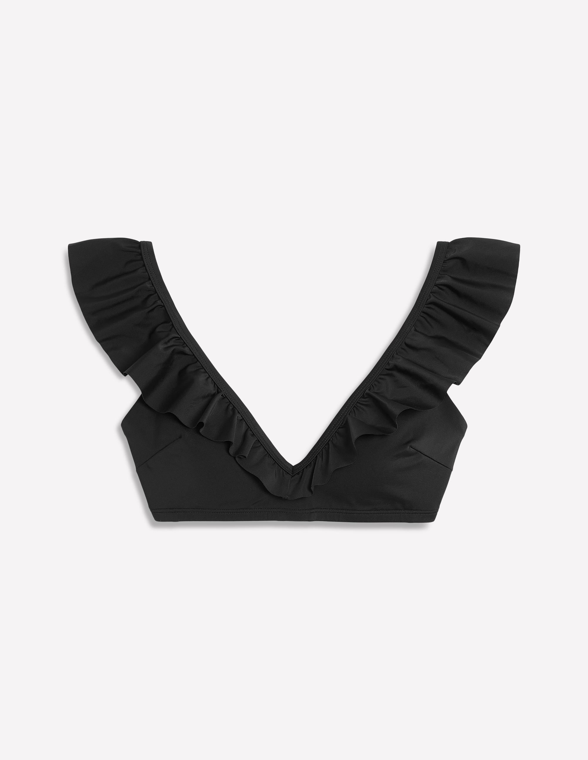 Evia Ruffle Bikini Top-Black - Image 5