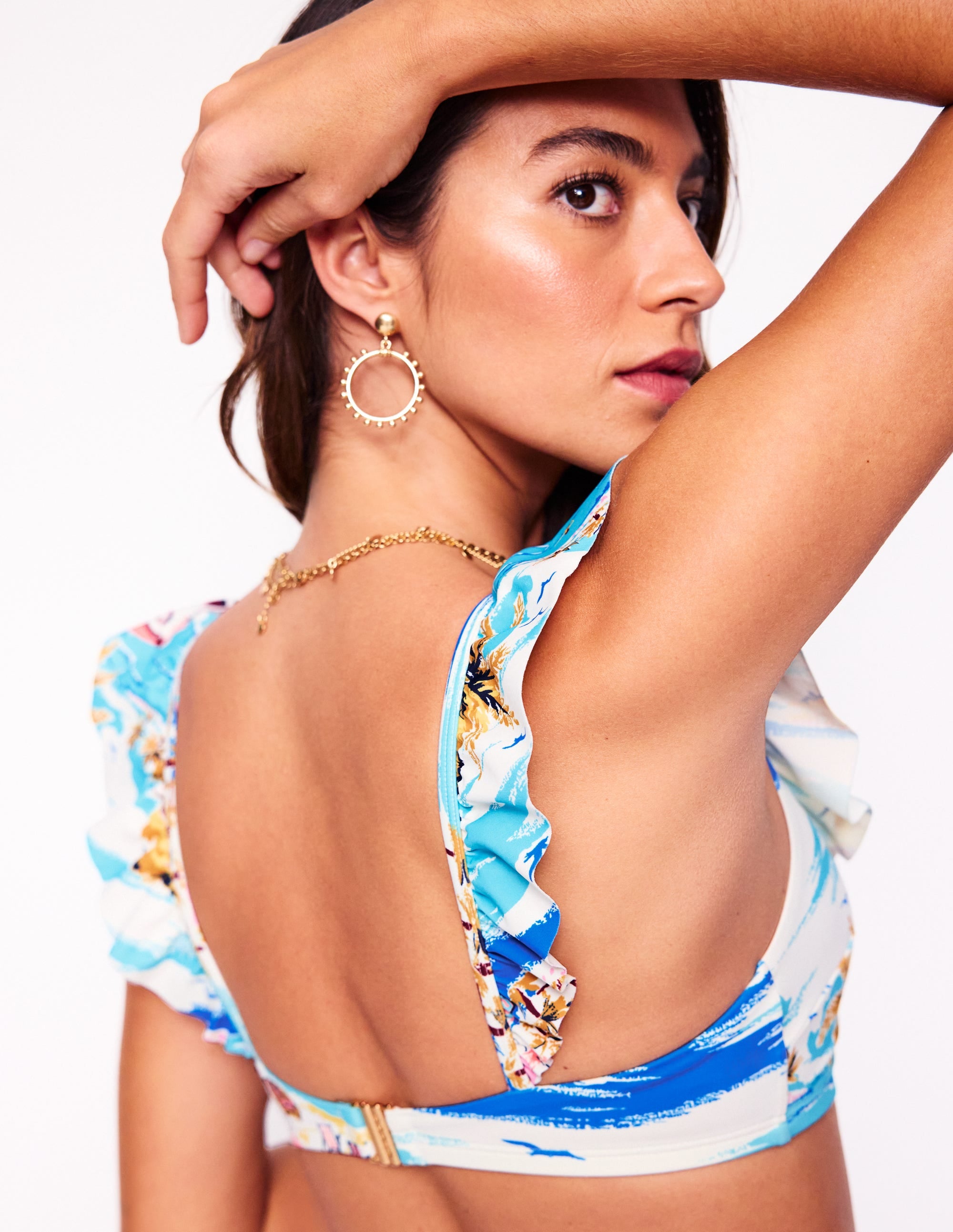 Evia Ruffle Bikini Top-Multi, Paradise Bay - Image 4