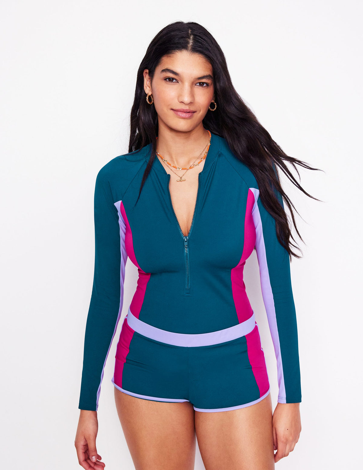 Rash Guard Swim Shorts-Oceanside Blue - Image 2