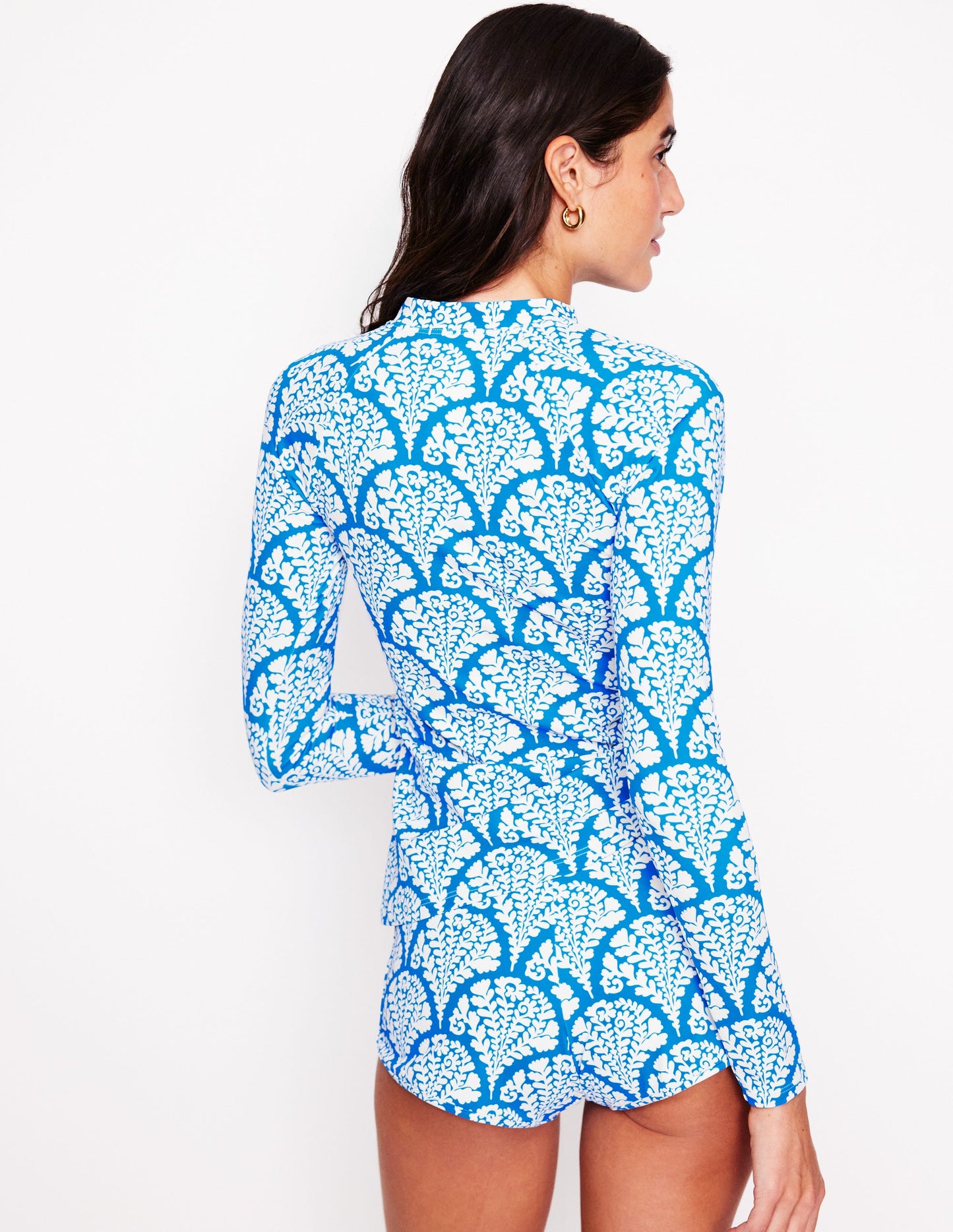 Sun Safe Raglan Rash Vest-Bright Blue, Blossomy