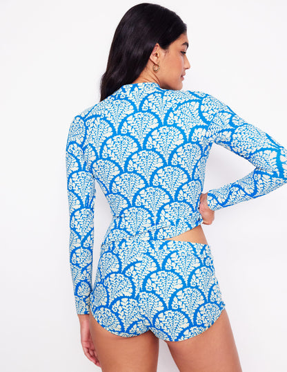 Sun Safe Raglan Rash Vest-Bright Blue, Blossomy-6