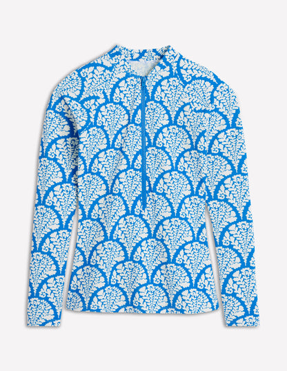 Sun Safe Raglan Rash Vest-Bright Blue, Blossomy-7