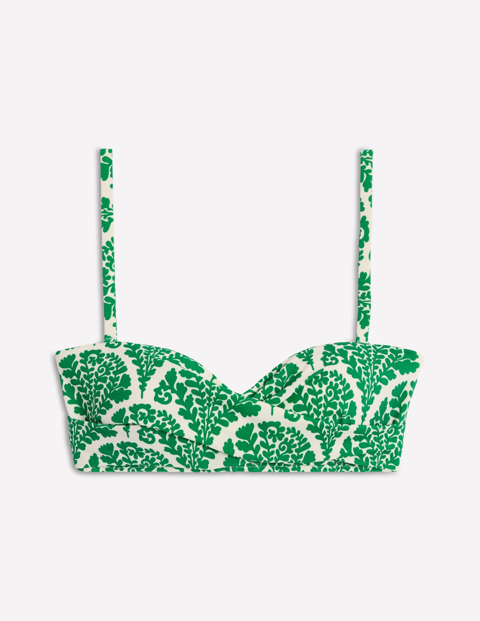 Andros Twist Front Bikini Top-Rich Emerald, Blossomy-8