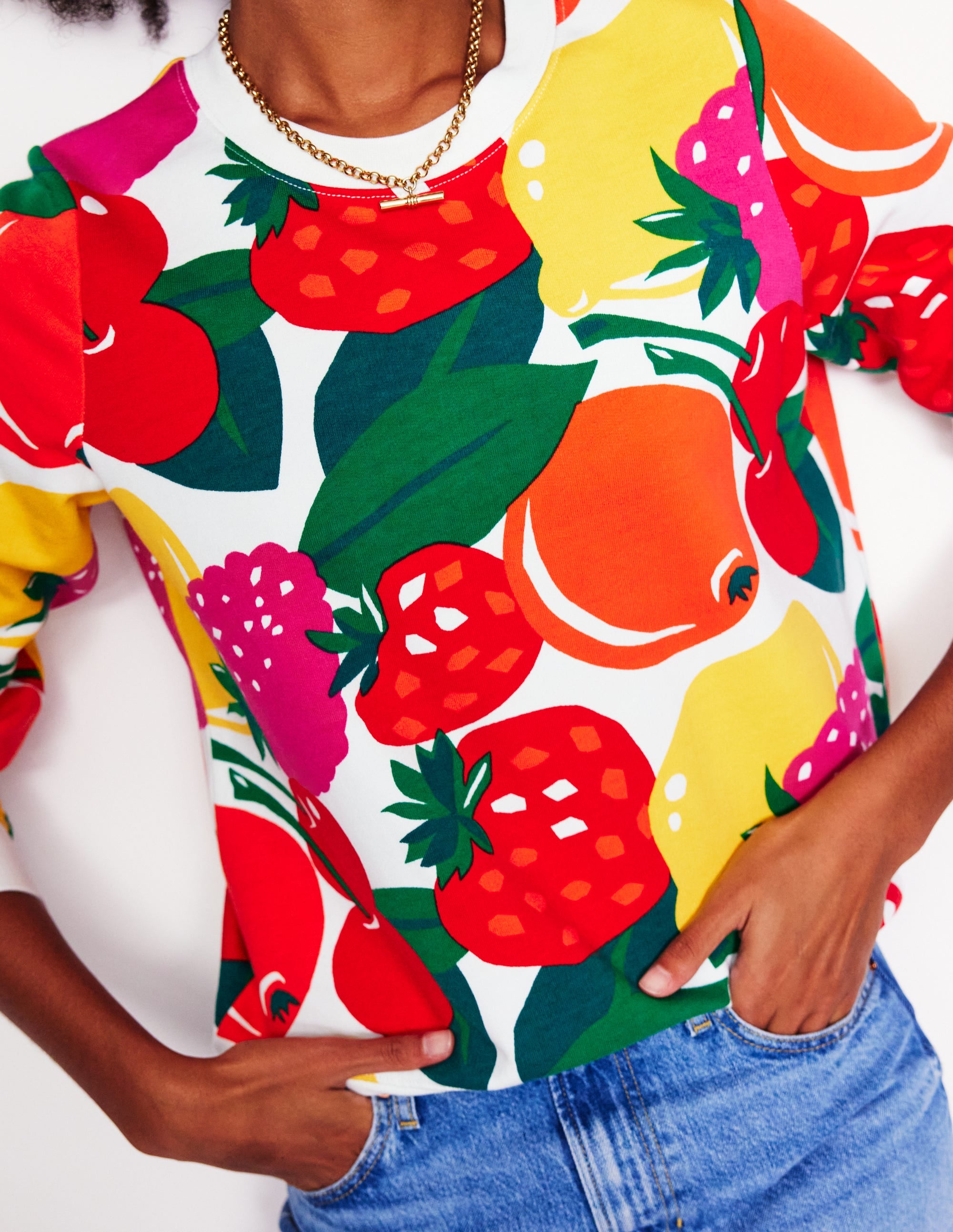 Hannah Printed Sweatshirt-Multi, Summer Fruits - Image 2