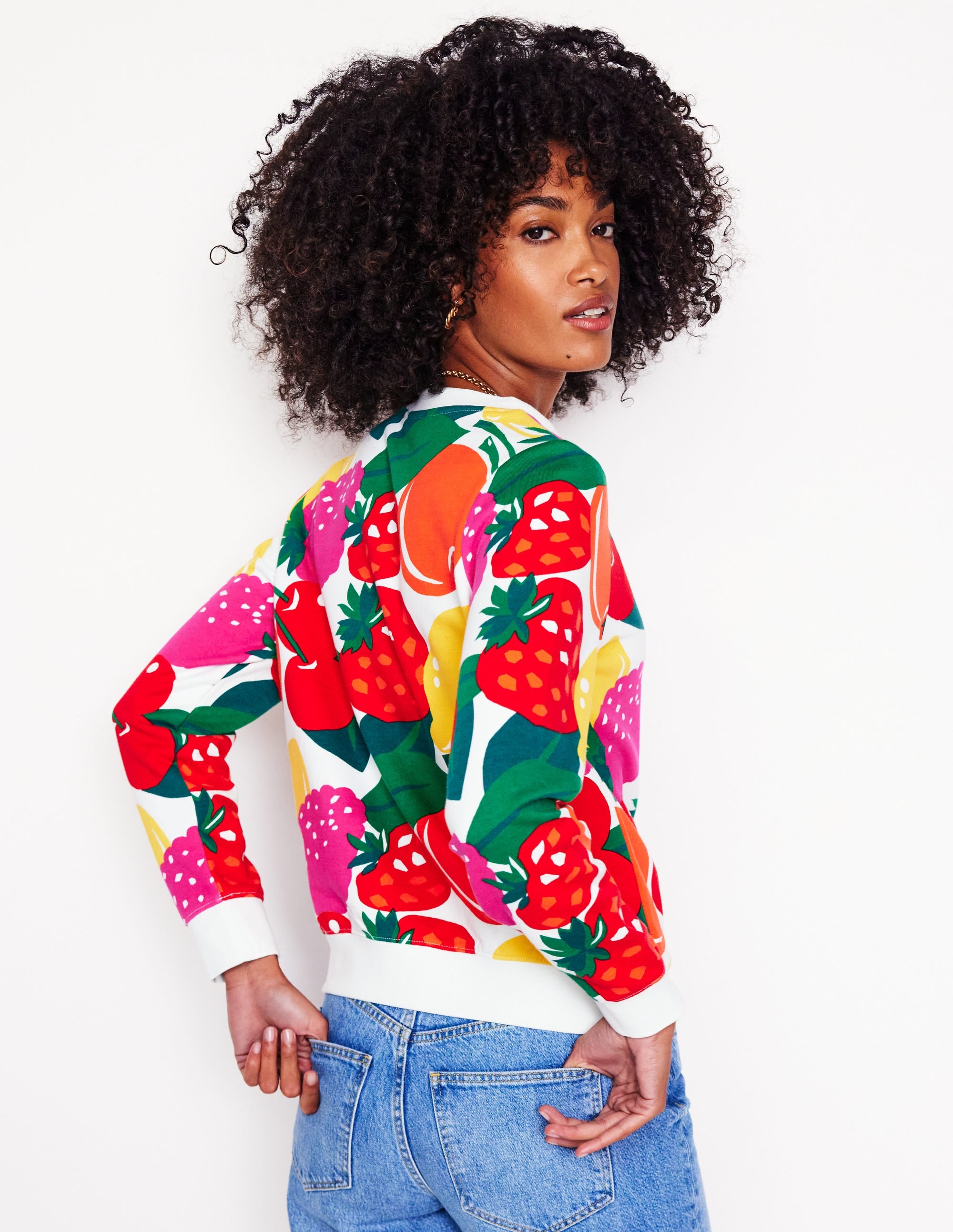 Hannah Printed Sweatshirt-Multi, Summer Fruits - Image 3