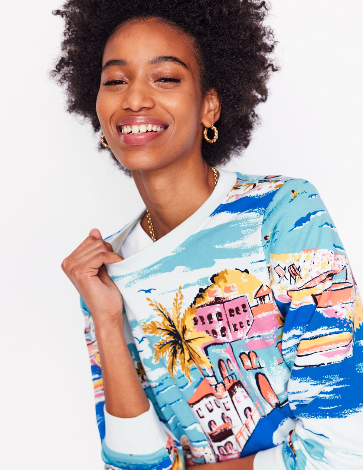 Hannah Printed Sweatshirt-Multi, Paradise Bay - Image 4