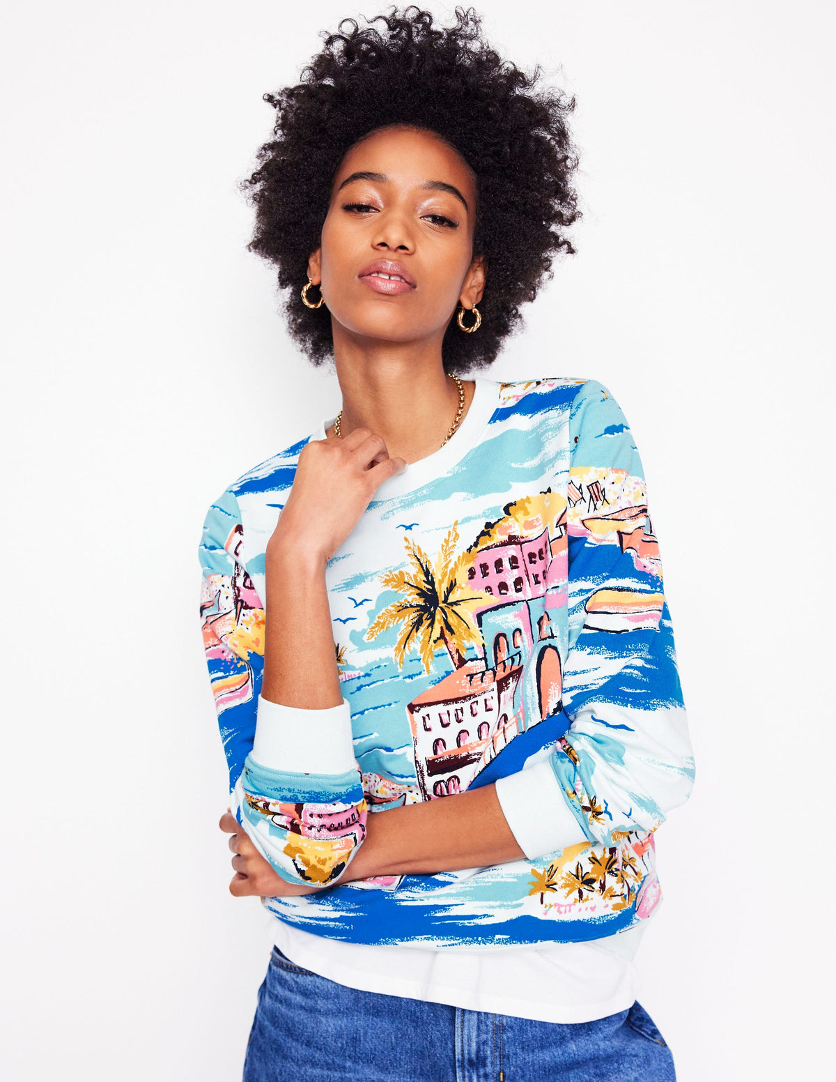 Hannah Printed Sweatshirt-Multi, Paradise Bay - Image 6