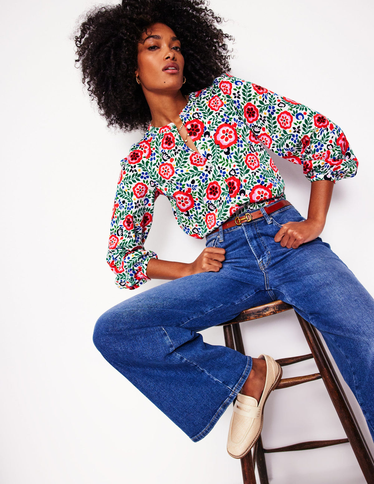 Marina Jersey Shirt-Multi, Foliage Scatter - Image 1