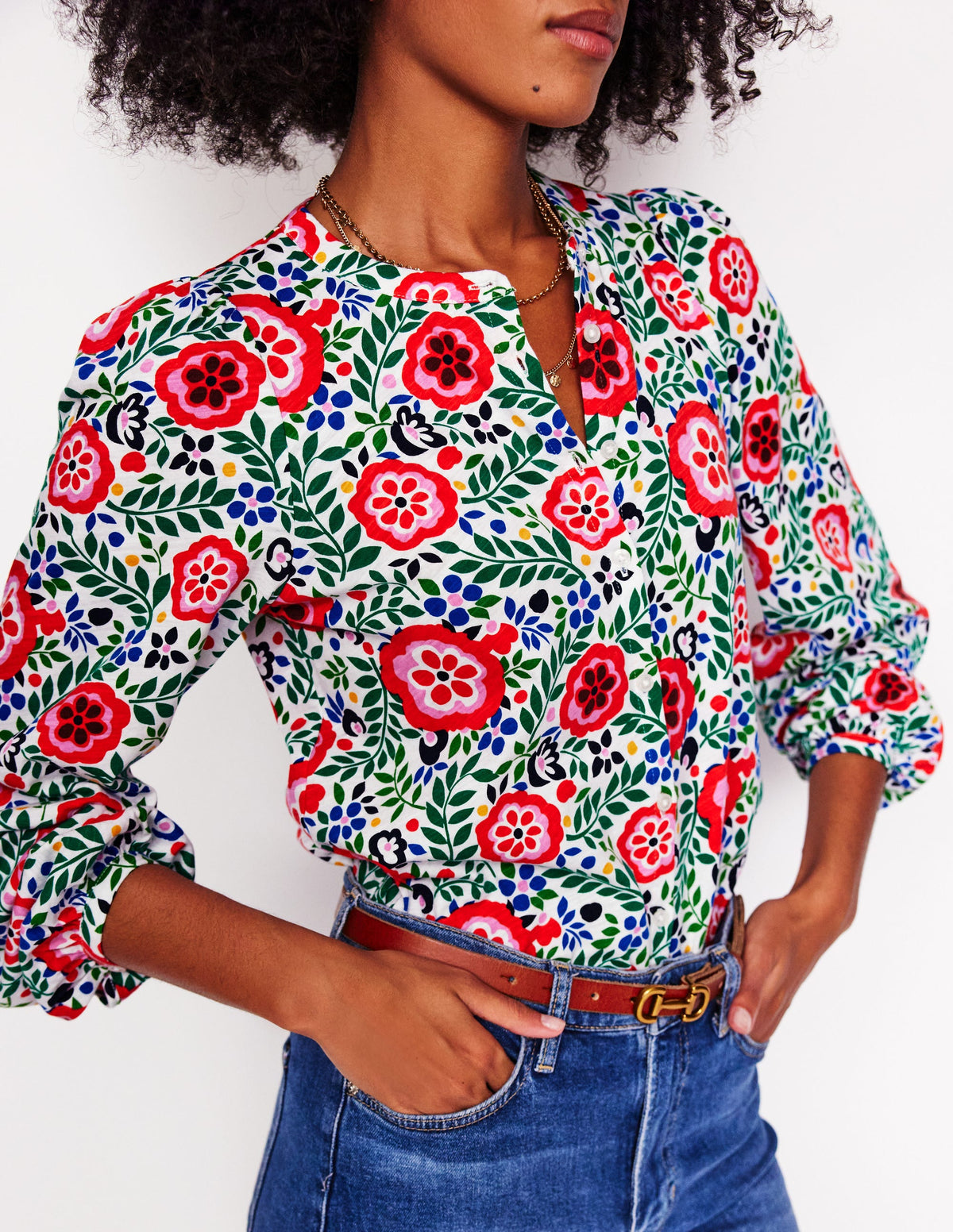 Marina Jersey Shirt-Multi, Foliage Scatter - Image 2