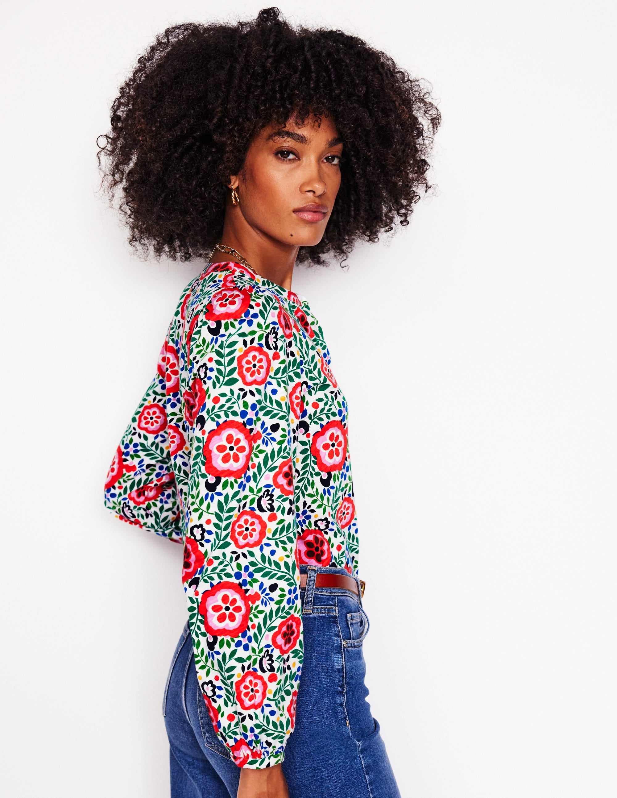 Marina Jersey Shirt-Multi, Foliage Scatter - Image 3