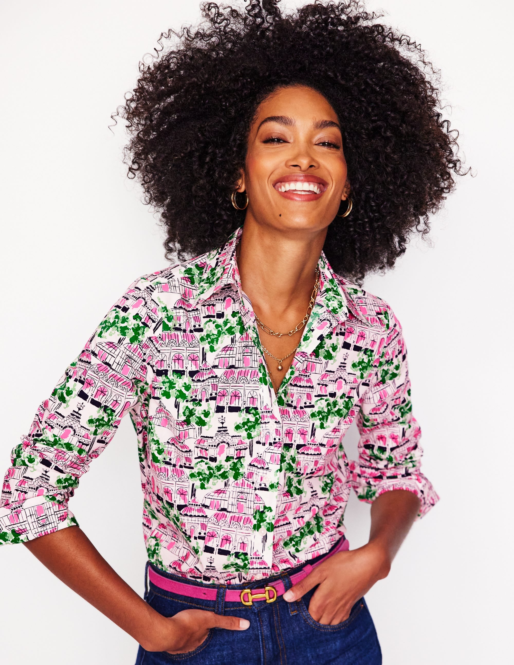 Sienna Cotton Shirt-Ivory, Botanical Greenhouse - Image 5