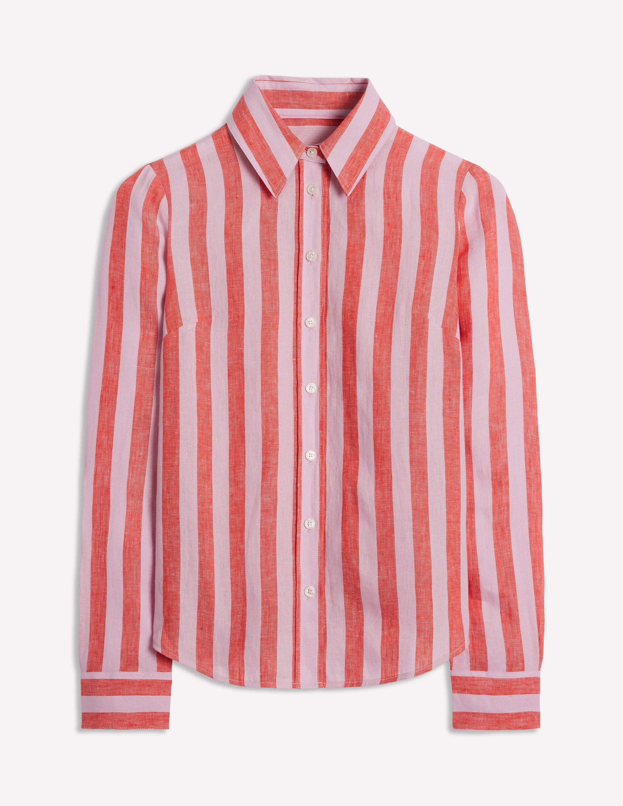 Sienna Linen Shirt-Firecracker and Pink Stripe - Image 8