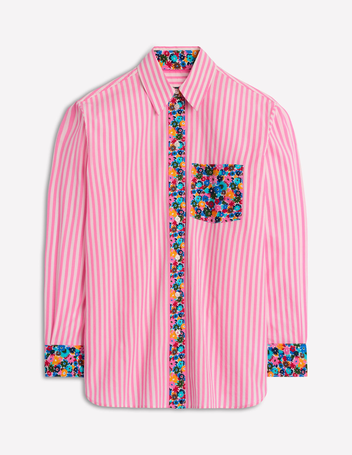 Sadie Relaxed Cotton Shirt-Multi, Paintbox Ditsy - Image 8