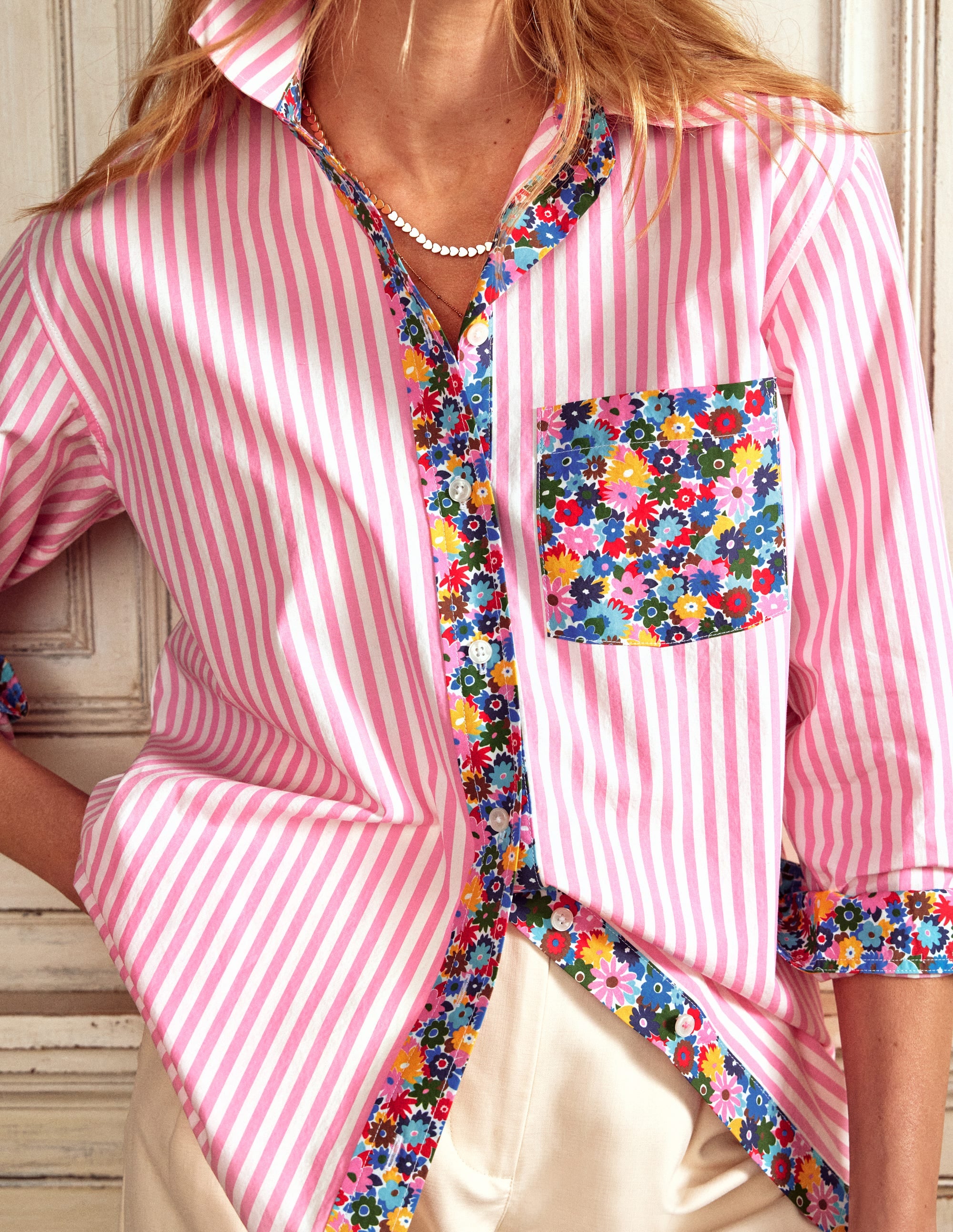 Sadie Relaxed Cotton Shirt-Multi, Paintbox Ditsy - Image 2