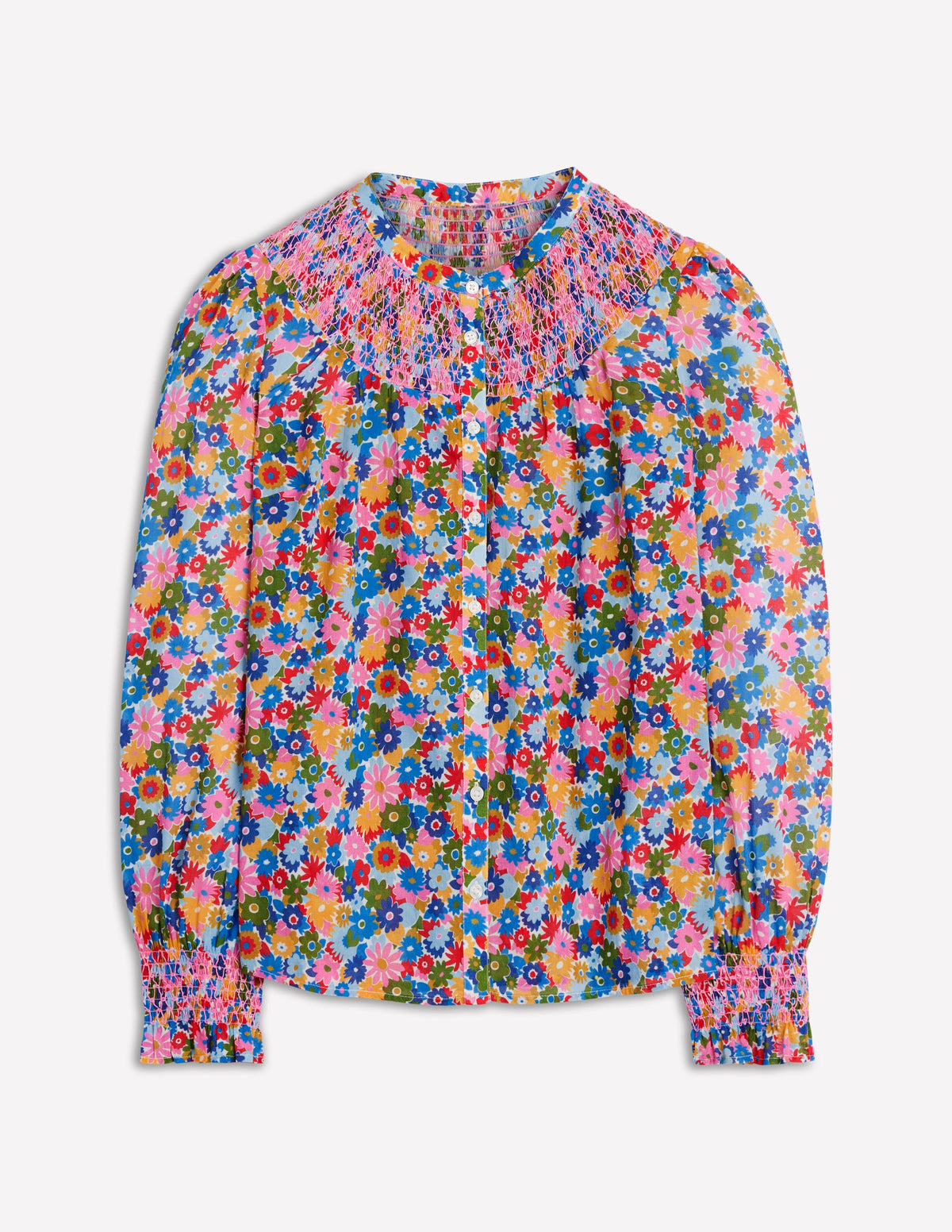 Effie Smocked Blouse-Multi, Paintbox Ditsy - Image 7