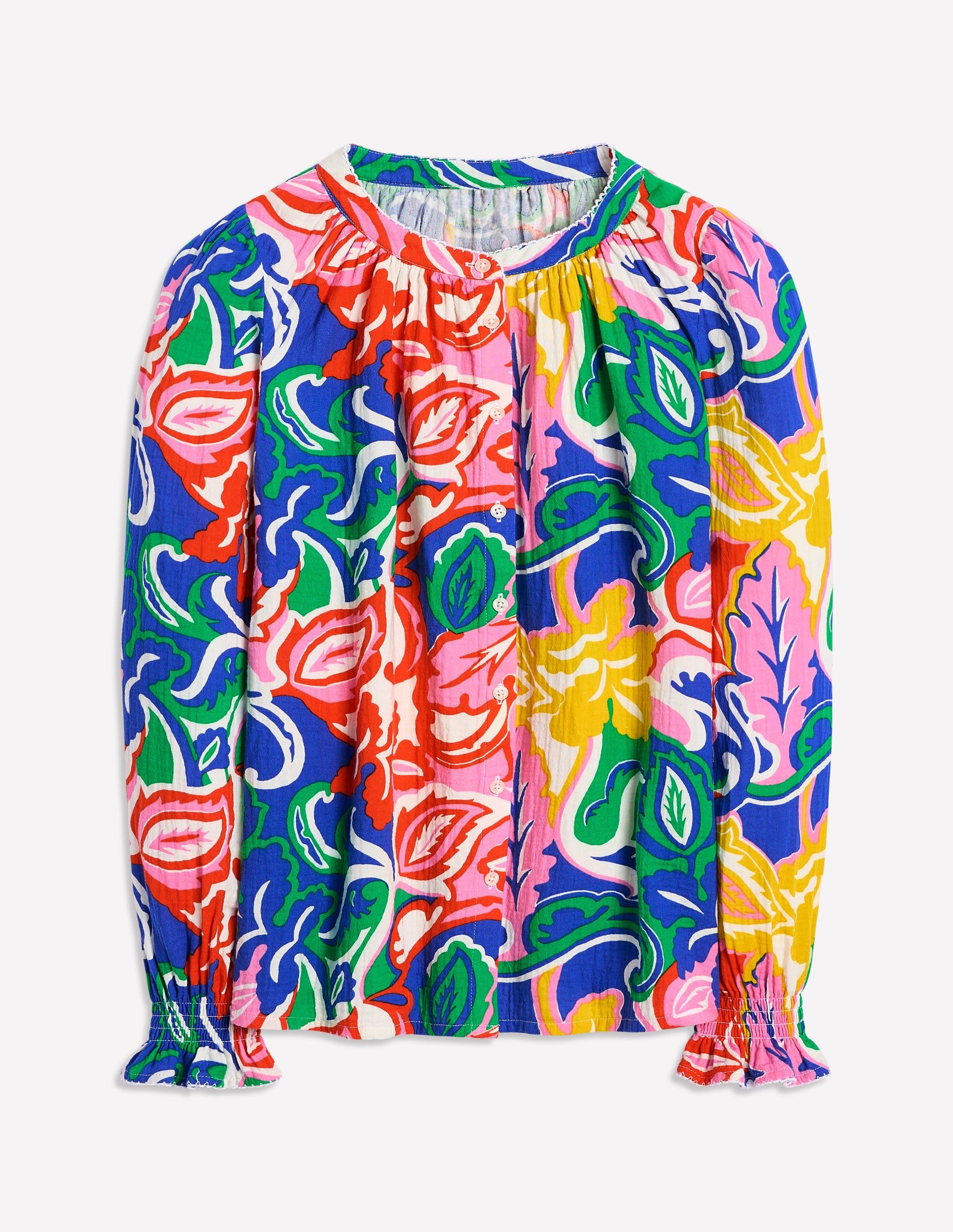 Evie Double Cloth Top-Multi, Foliage Twirl - Image 5