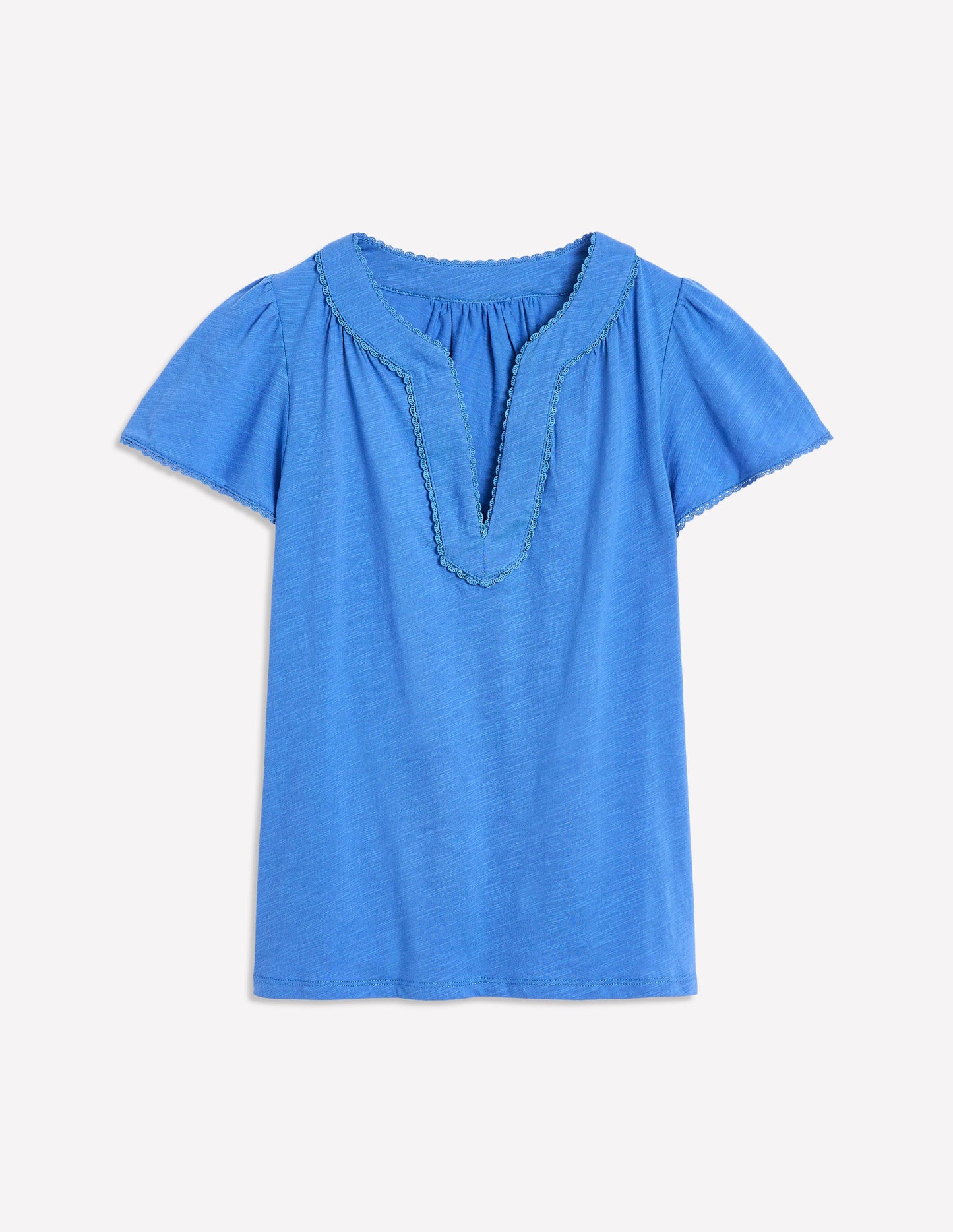 Ava Short Sleeve Top-Peacock Plume Blue