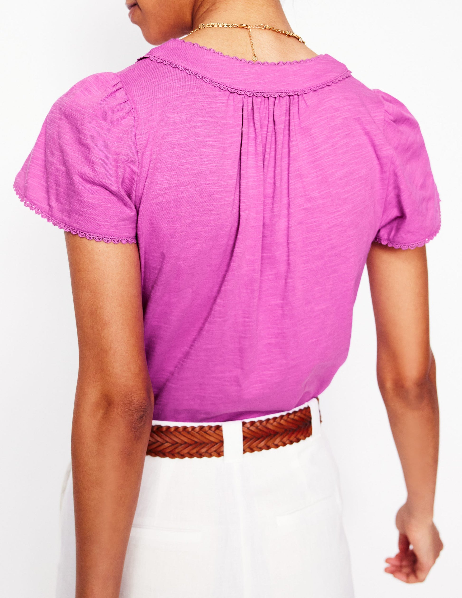 Ava Short Sleeve Top-Radiant Orchid-4