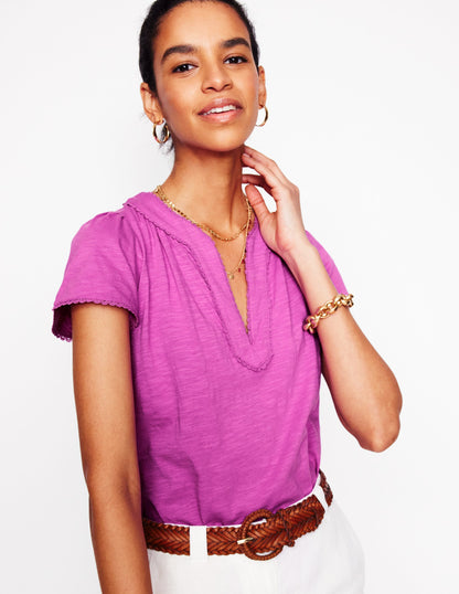Ava Short Sleeve Top-Radiant Orchid-5