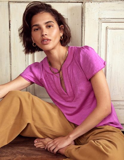 Ava Short Sleeve Top-Radiant Orchid-1