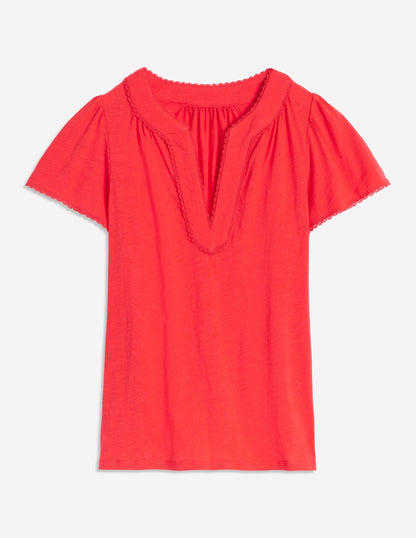 Ava Short Sleeve Top-Jam Red