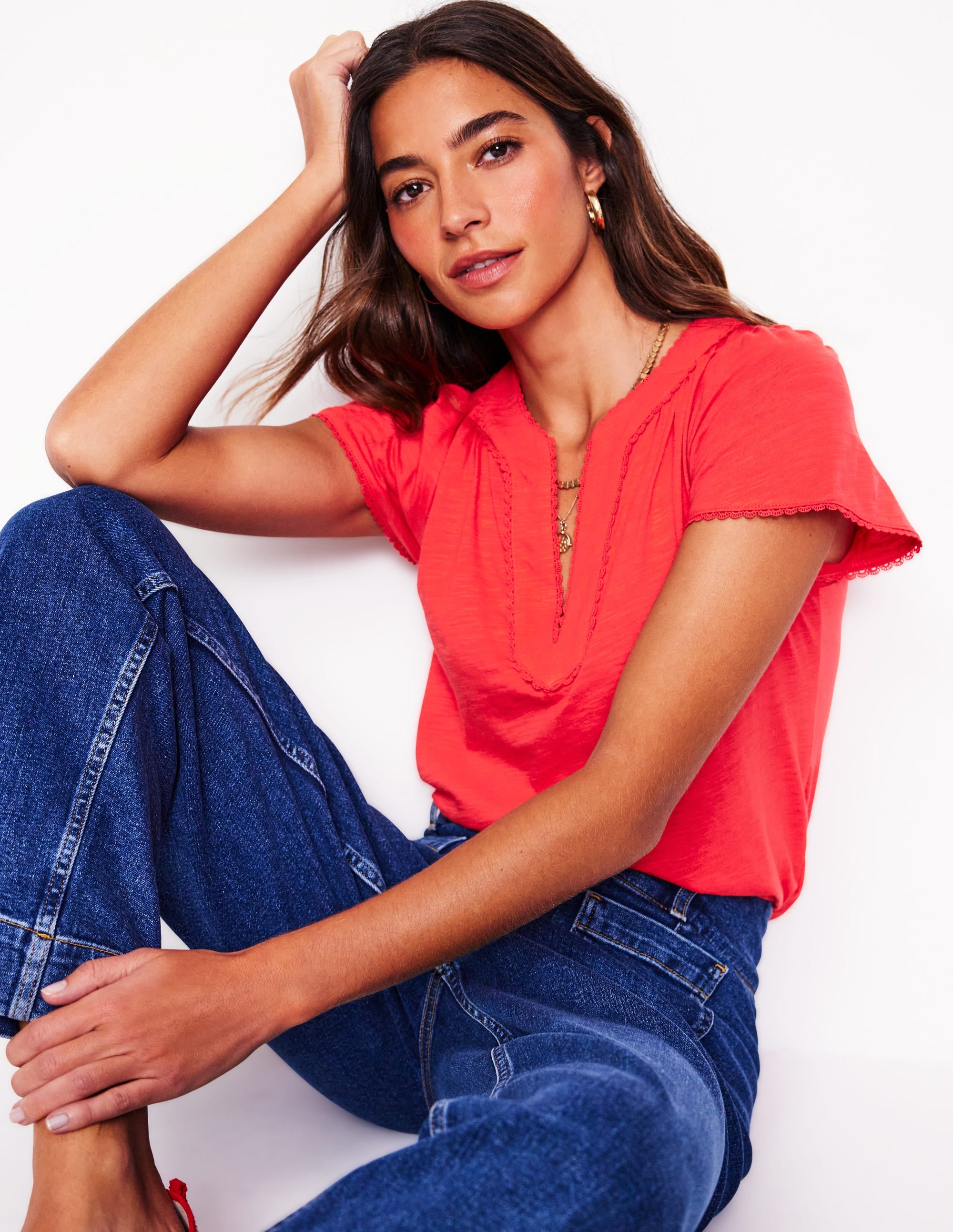 Ava Short Sleeve Top-Jam Red - Image 1