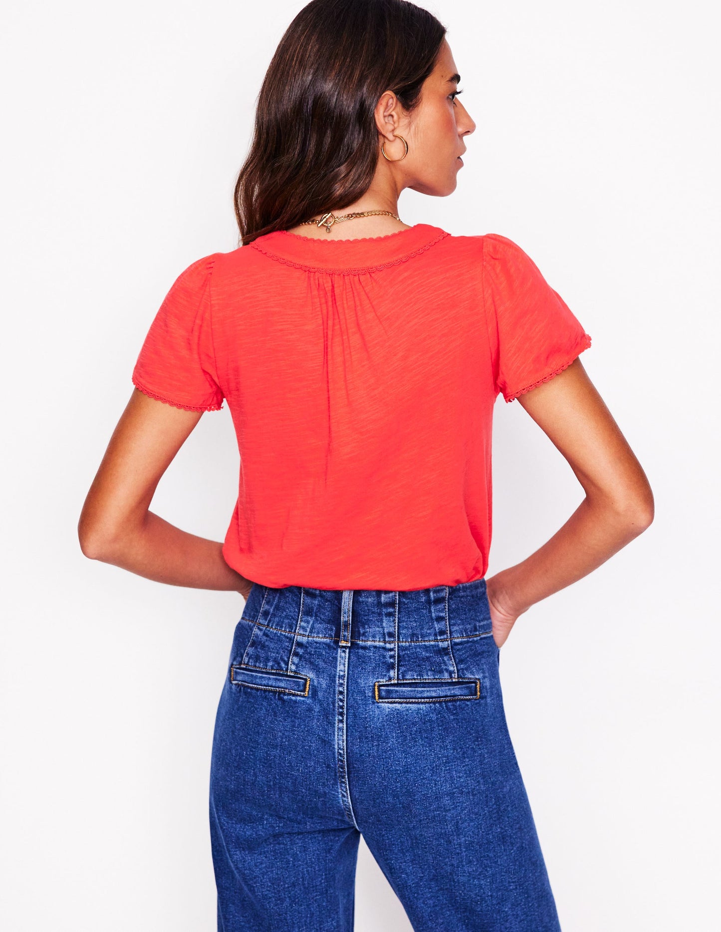 Ava Short Sleeve Top-Jam Red