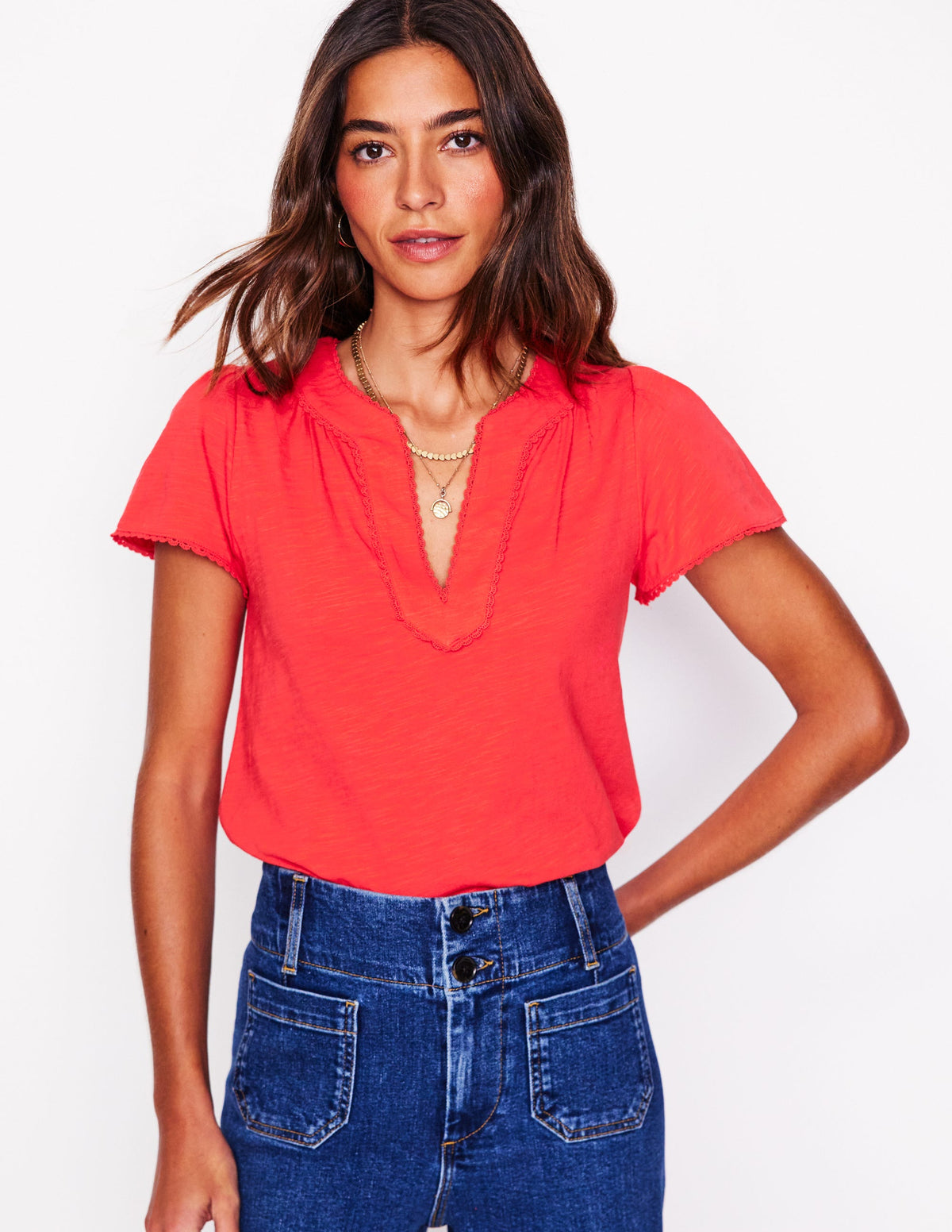 Ava Short Sleeve Top-Jam Red - Image 4